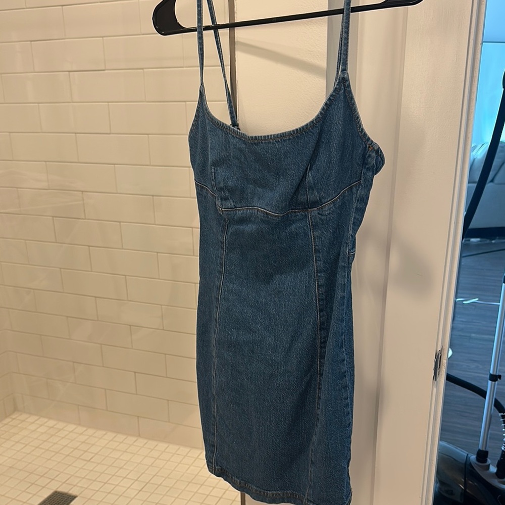 ASOS Blue Spaghetti Strap Slip Mini Dress